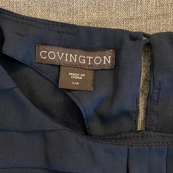 Covington deep, blue sleeveless dressy top size large (23-119) - Picture 3 of 7